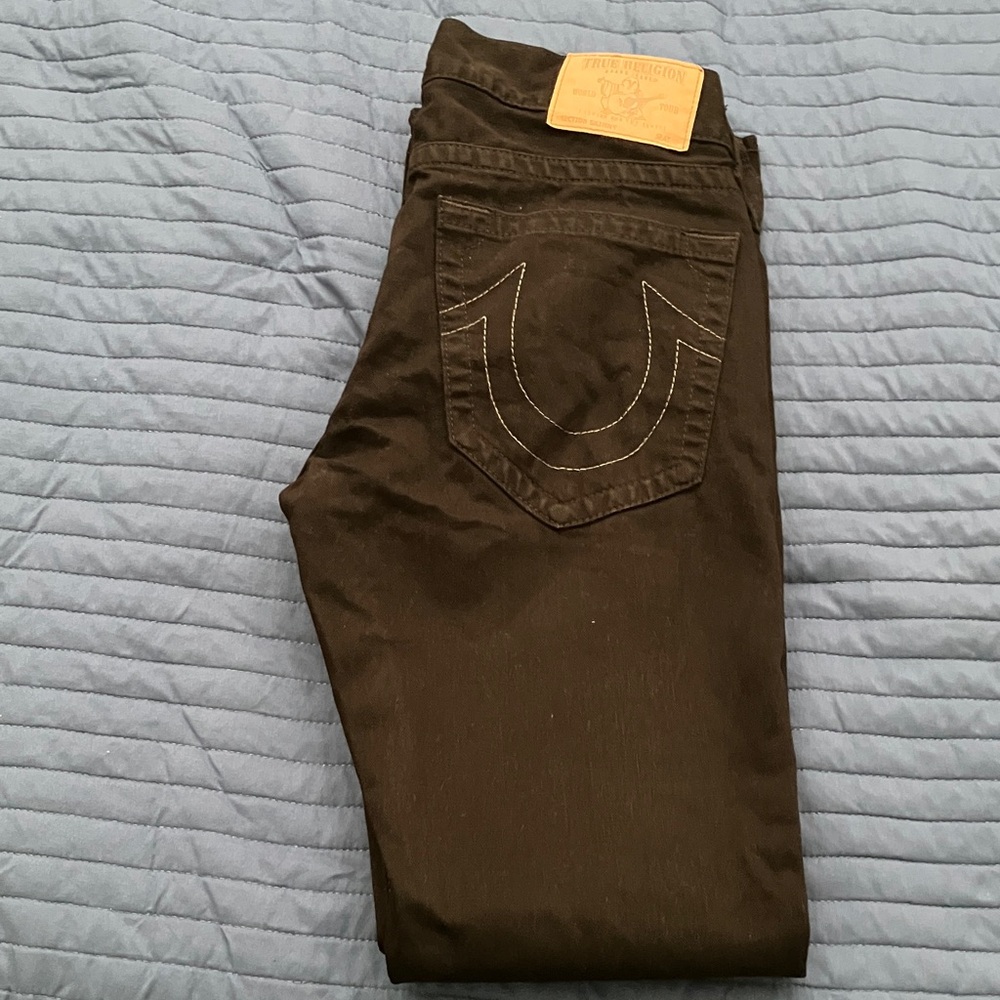 True Religion Men's Dark Black Jeans